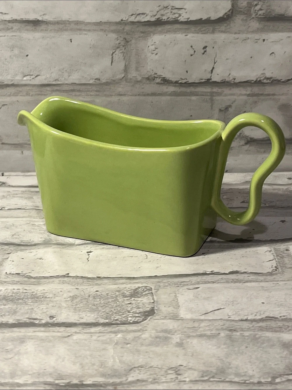 Franciscan Lime Green Glazed Ceramic gravy boat